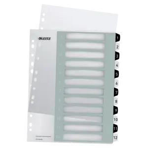 Leitz tulostettava rekisteri PP A4+ 1-12 WOW